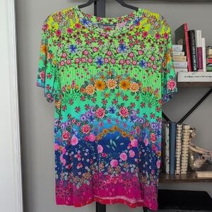 Johnny Was Rainbow Fields Short Sleeve Tee